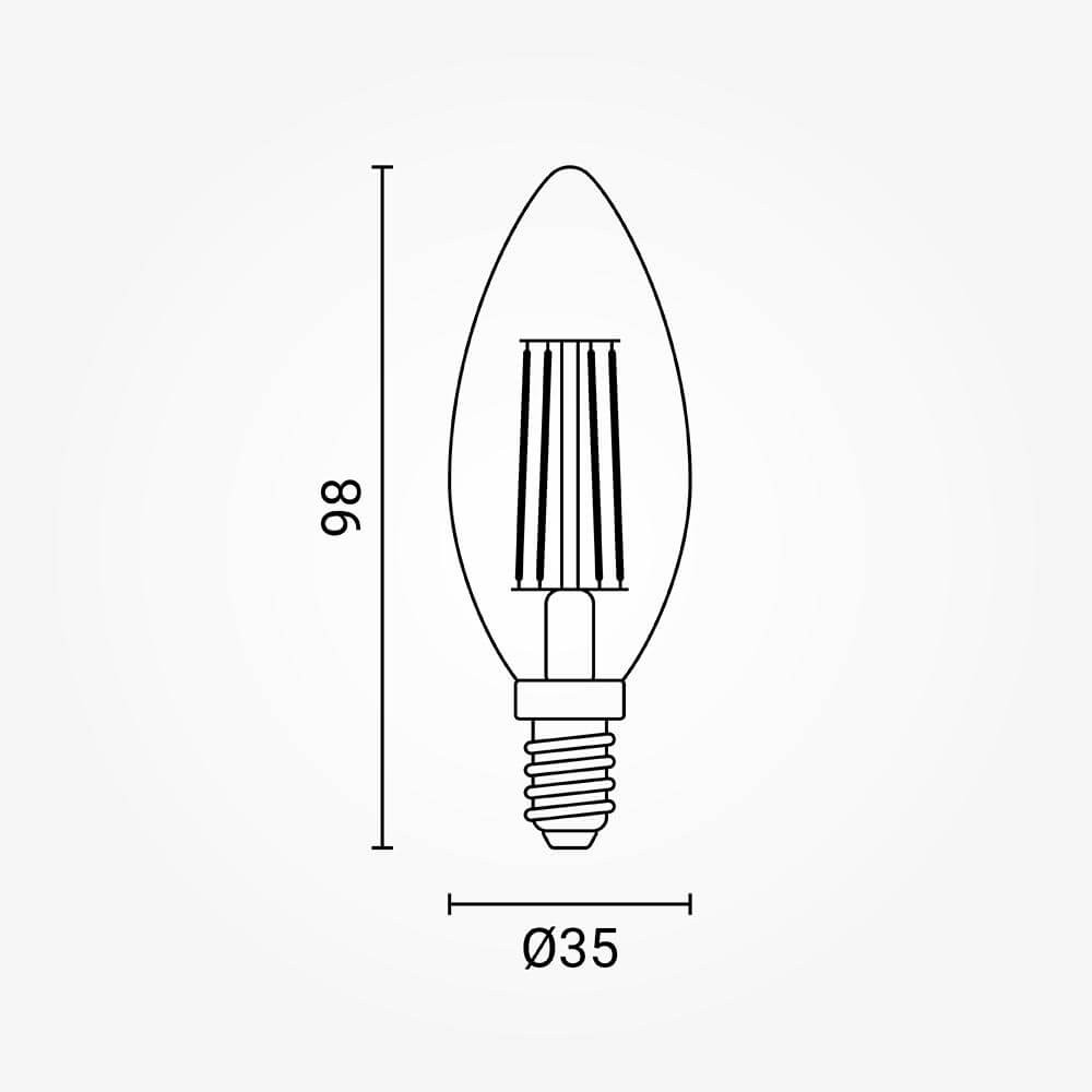 LED CANDLE C35 E14 6W FILAMENT - Image 3