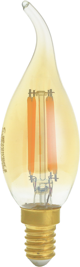 LED Filament Tip Candle Bulb C35T E14 Golden Glass Димируем