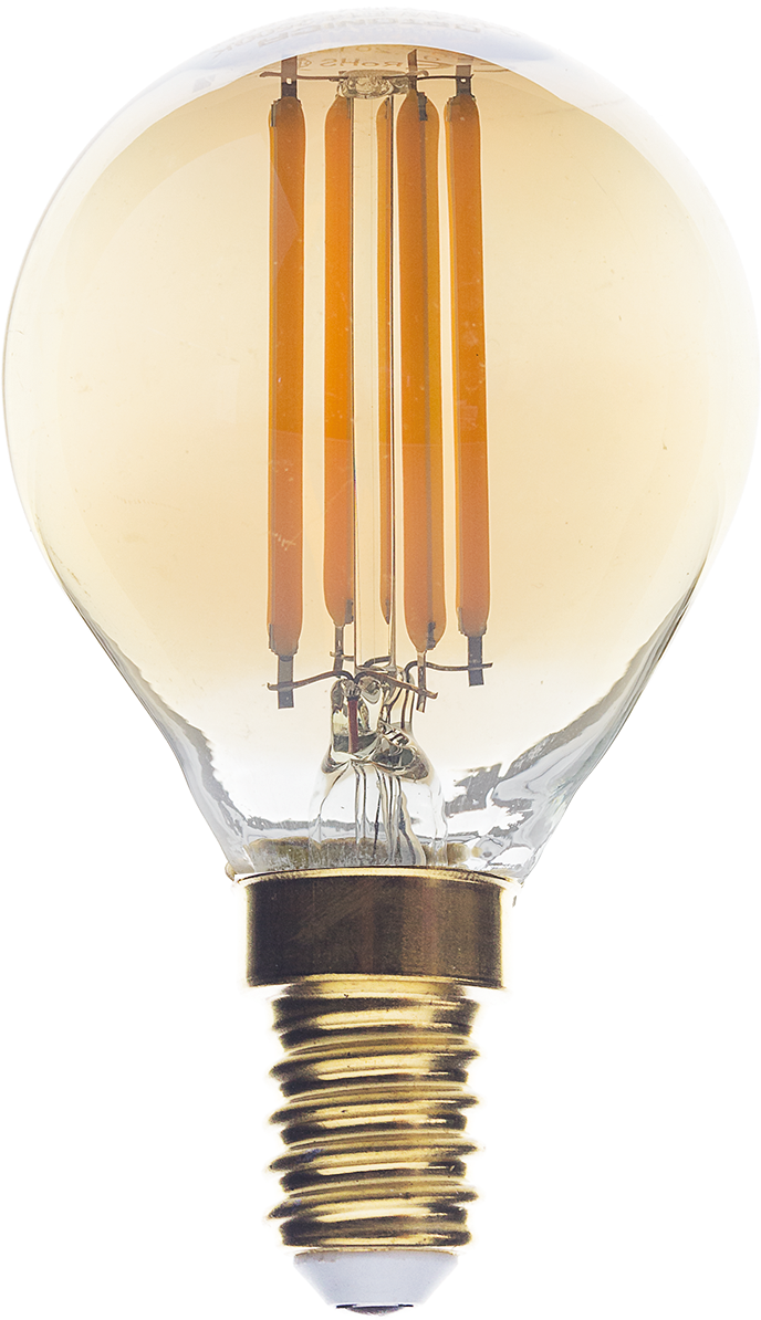 LED Крушка Filament G45 E14 Golden Glass Димируем