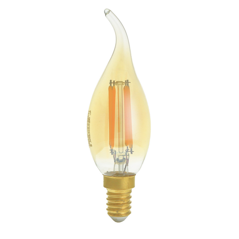 LED Candle Bulb E14 T35 Golden Glass