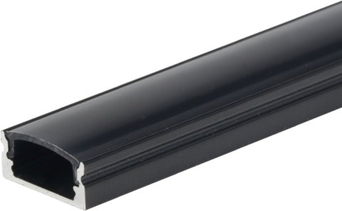 Aluminium Profile за LED Лента Черно Тяло + Черен Cover L=2m