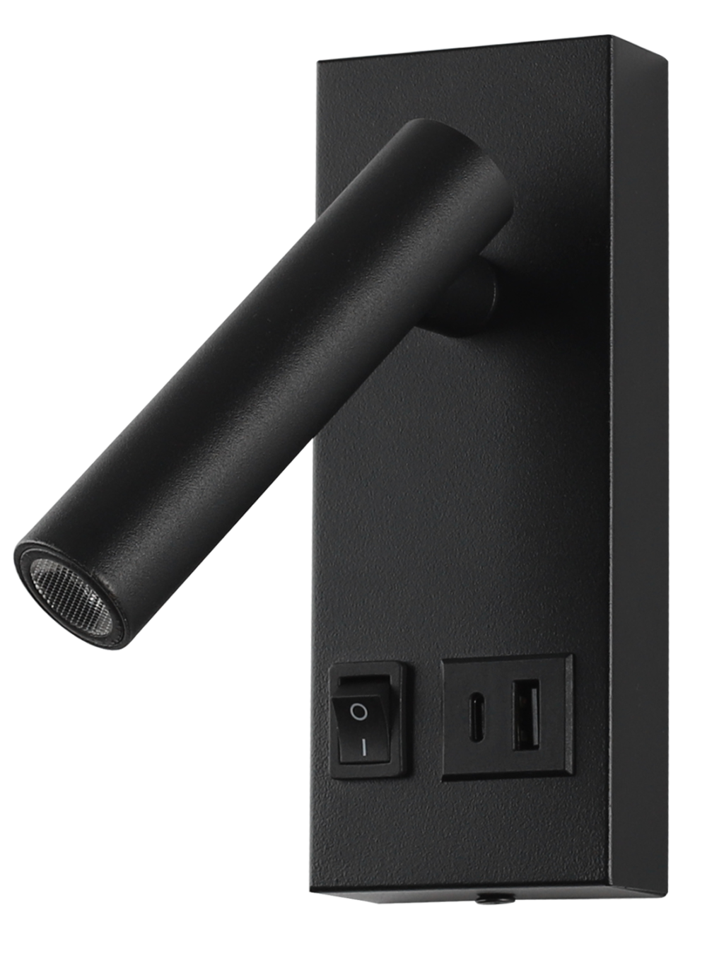 LED Мебелен Осветител 2W с ON/OFF-Switch + USB Черен