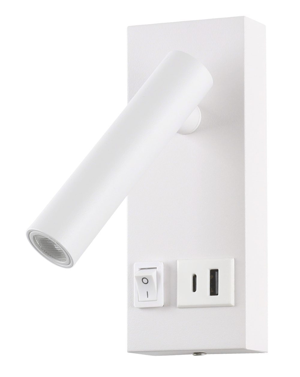 LED Мебелен Осветител 2W IP20 с ON/OFF - Switch + USB Бял 4200K