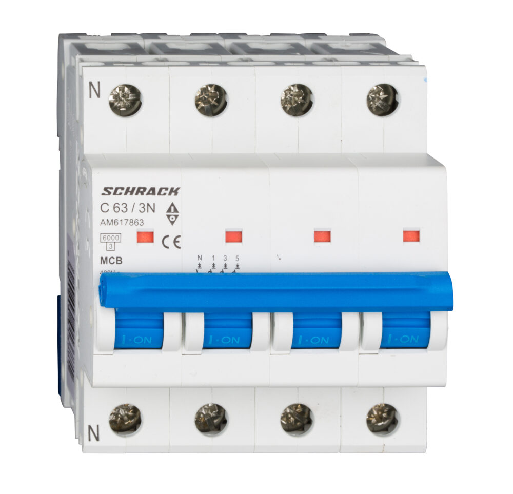 Миниатюрен прекъсвач AMPARO 6kA, C 63A, 3P+N
