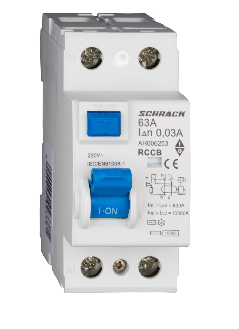 Дефектнотокова защита AMPARO, 2P, тип AC, 10kA, 30mA, 63A