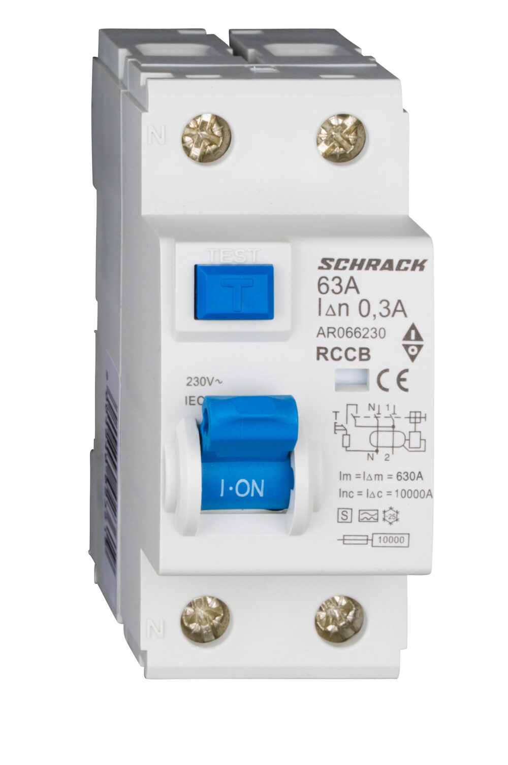 Дефектнотокова защита AMPARO, 2P, тип S, 10kA, 300mA, 63A