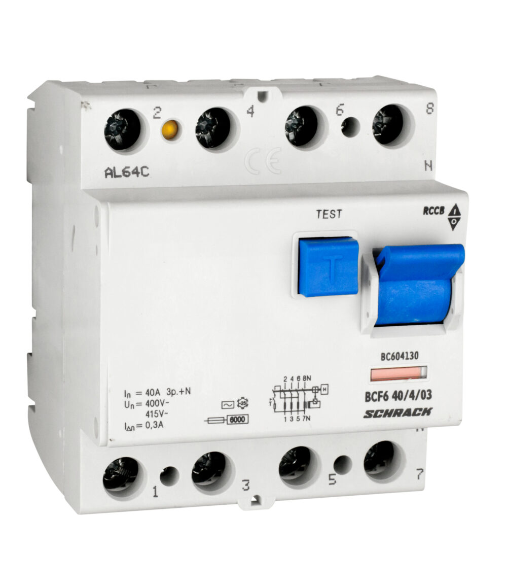 Дефектнотокова защита 40A,4Р, 300mA, тип AC, 6kA