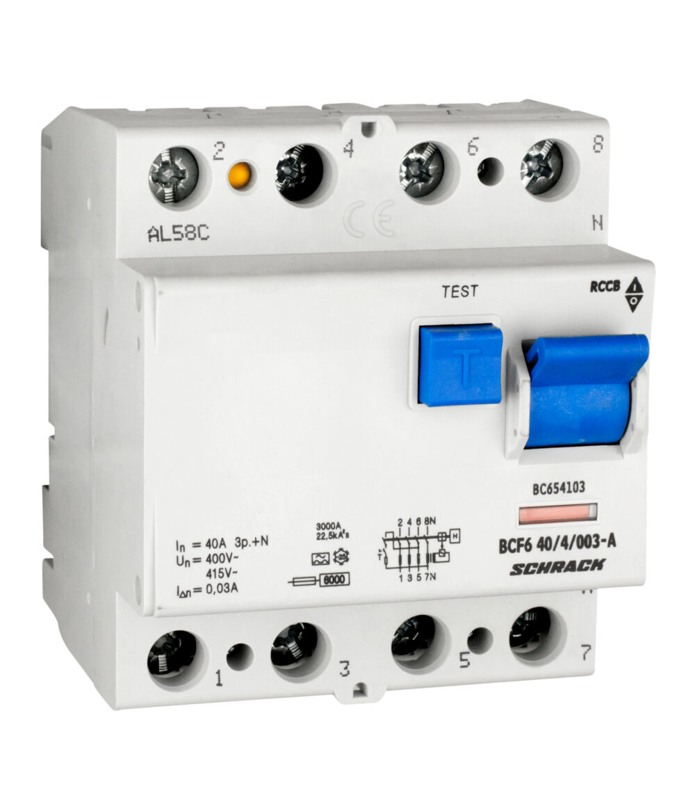Дефектнотокова защита 40A, 4Р, 30mA, тип A, 6kA