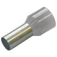 Кабелен накрайник, дължина 8mm, изолиран сив, 0.75 mm²