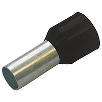 Кабелен накрайник, дължина 10mm, изолиран, черен, 1.5 mm²