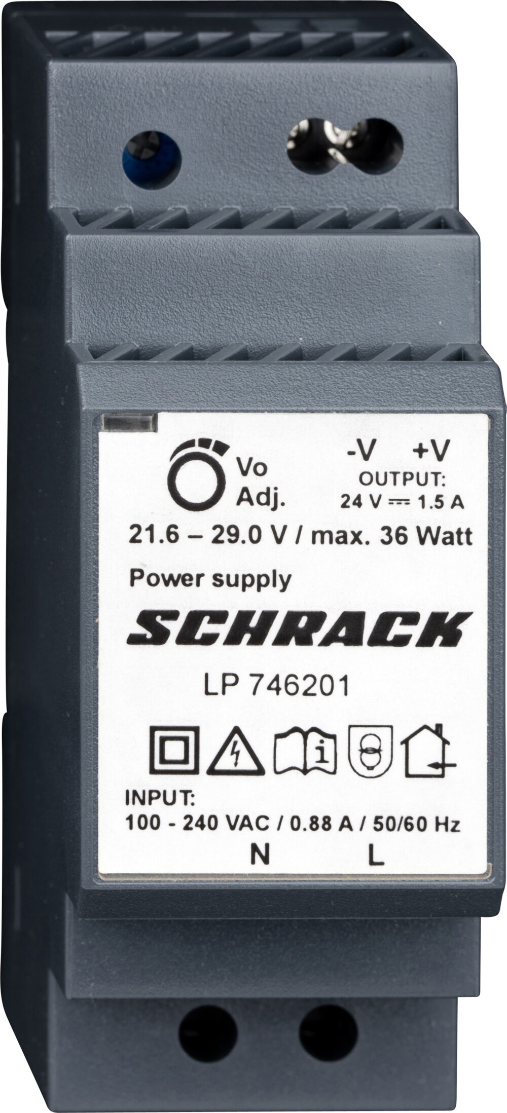 Монофазно захранване, модулно, рег., 230VAC/24VDC, 1,5A