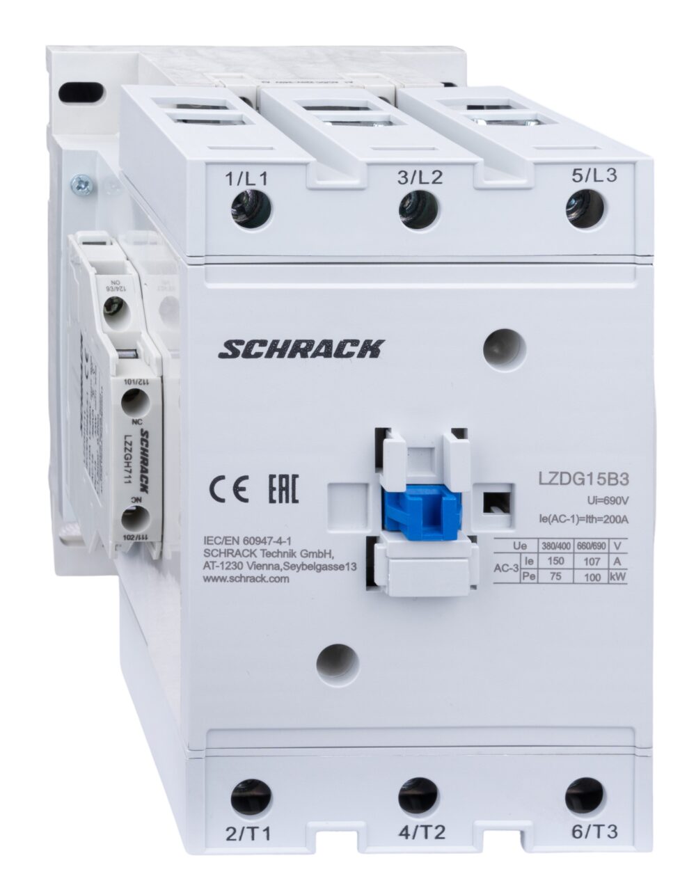 Контактор 3P, CUBICO Grand, 75kW, 150A, 1NO+1NC, 230VAC