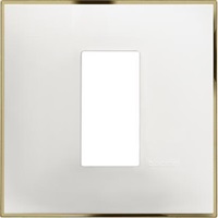 Рамка 1 мод. цвят Бял със злато (White gold) Classia Bticino /блистер/