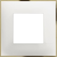 Рамка 2 мод. цвят Бял със злато (White gold) Classia Bticino /блистер/