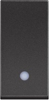 Бутон с LED индикация 1 мод. 10A цвят Черен /блистер/ Classia Bticino