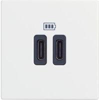 Розетка 2xUSB за зареждане тип С 3A 15W 2 мод. цвят Бял /блистер/ Classia Bticino /до изчерпване/