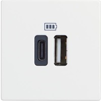 Розетка 2xUSB за зареждане тип A+C 3A 15W 2 мод. цвят Бял /блистер/ Classia Bticino /до изчерпване/