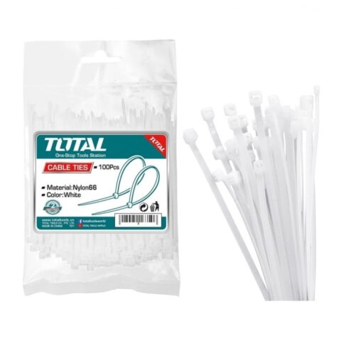 Кабелни стяжки TOTAL, PA, бели
