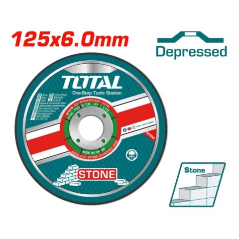 Диск за шлайфане на камък TOTAL INDUSTRIAL, изпъкнал, Ф 125 x 6 x 22.2 мм