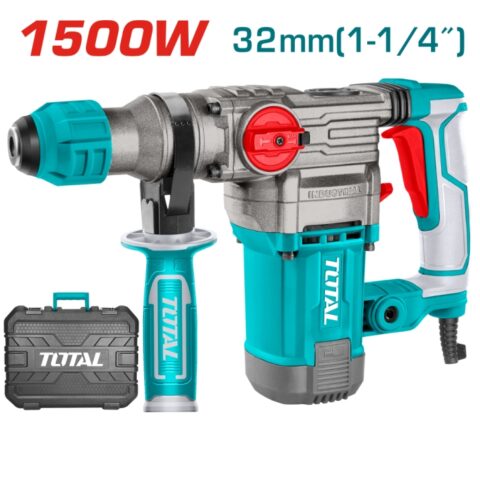 Електрически перфоратор TOTAL INDUSTRIAL, 1500 W, SDS+, куфар