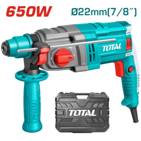 Електрически перфоратор TOTAL, куфар, SDS+, 650 W