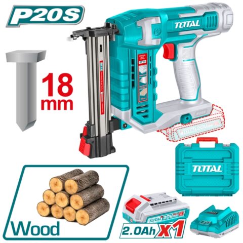 Акумулаторен такер за пирони TOTAL INDUSTRIAL, 20 V, 18 мм, 1 x 2 Ah
