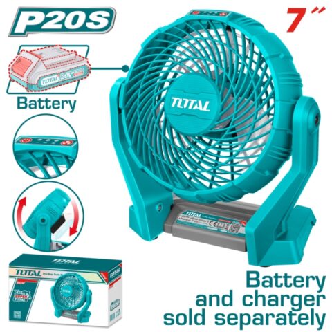 Акумулаторен вентилатор TOTAL, 20 V, 7", без батерия