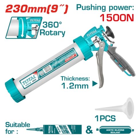 Пистолет за картуш и меки опаковки TOTAL Industrial, 310 ml