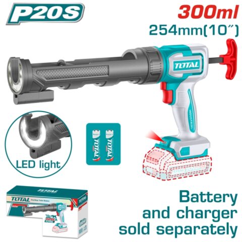 Акумулаторен пистолет за картуш TOTAL INDUSTRIAL, 20 V, 300 ml, без батерия