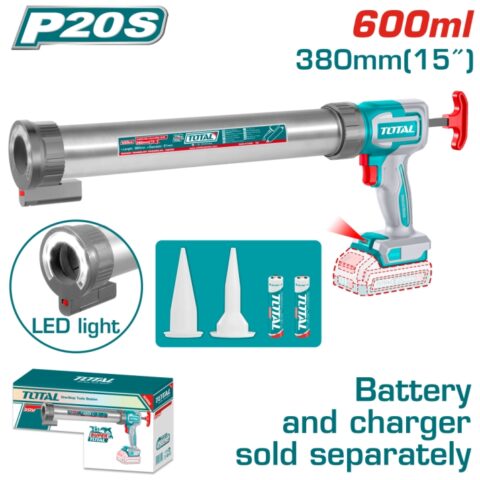 Акумулаторен пистолет за картуш TOTAL INDUSTRIAL, 20 V, 600 ml, без батерия