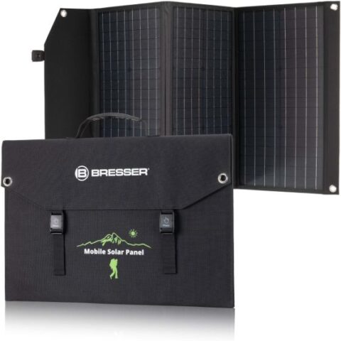 Мобилно слънчево зарядно устройство Bresser 90W с 3xUSB (бързо зареждане) и DC изход