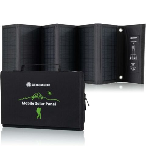 Мобилно слънчево зарядно устройство Bresser 40W с 3xUSB (бързо зареждане) и DC изход