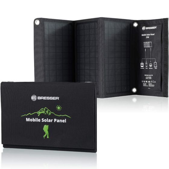 Мобилно слънчево зарядно устройство Bresser 21W с USB и DC изход