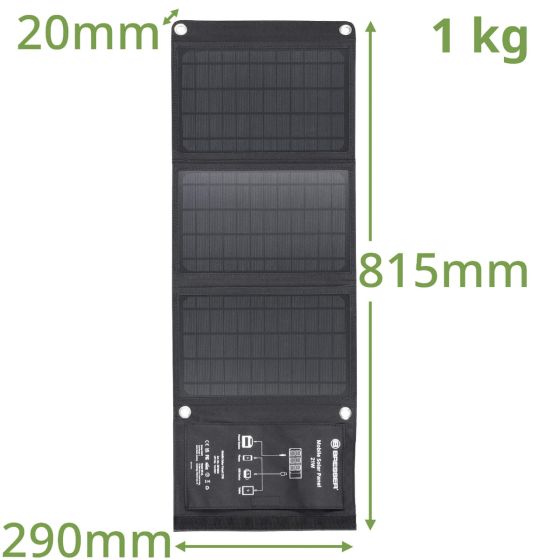 Мобилно слънчево зарядно устройство Bresser 21W с USB и DC изход